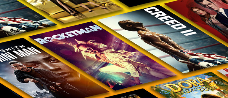Collage of shows and movies on EPIX